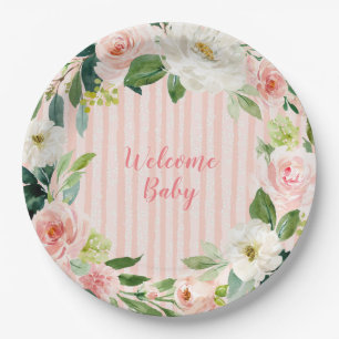 Assiettes En Carton Plaques de dîner de 9 po pour bébé de bienvenue -
