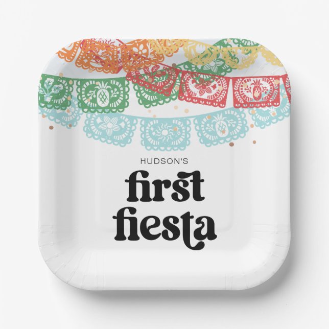 Assiettes En Carton Plaques de fête d'anniversaire de la première fête (Recto)