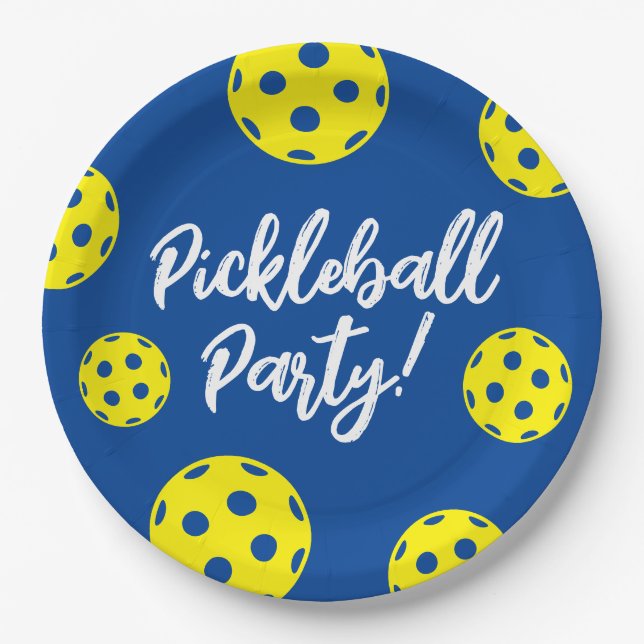 Assiettes En Carton Plaques de fête d'anniversaire de Pickleball (jeta (Devant)
