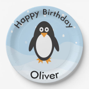 Assiettes En Carton Plaques de fête d'anniversaire de pingouin pour l