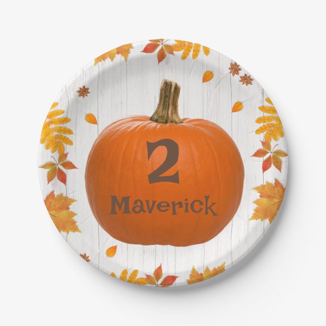 Assiettes En Carton Plaques de fête d'automne - Citrouille (Devant)