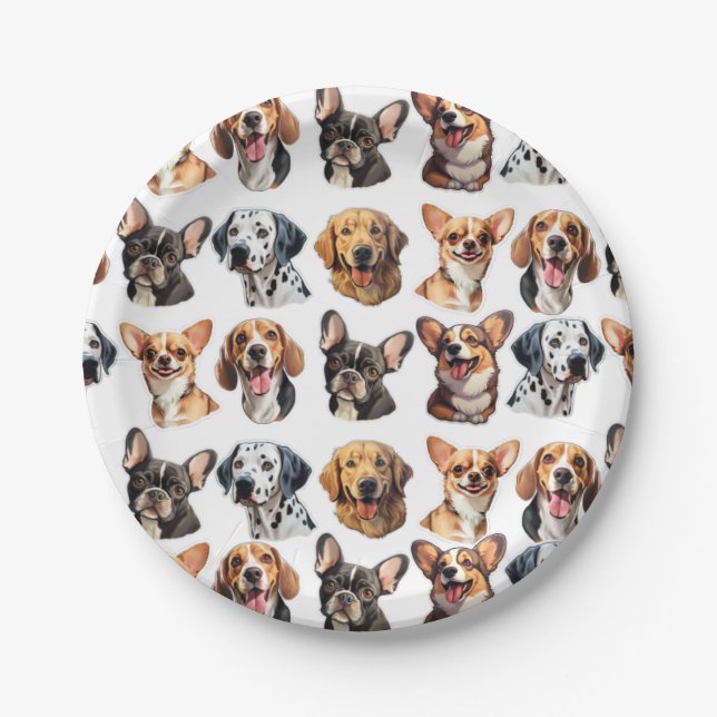 Assiettes En Carton Plaques de fête de chien (Devant)
