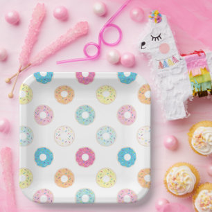 Assiettes En Carton Plaques de fête de Donut