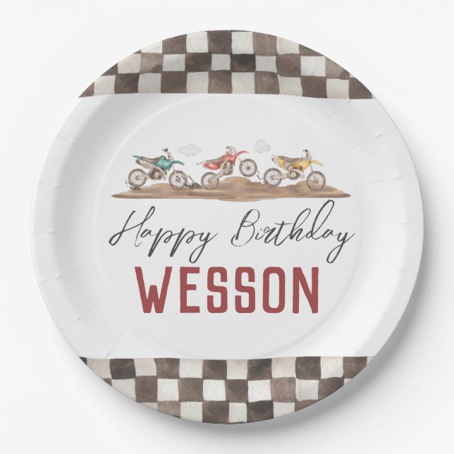 Assiettes En Carton Plaques de fête de vélo, Plaques de moto (Devant)