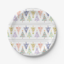 Plaques de fête des arbres de Noël modernes - set