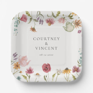 Assiettes En Carton Plaques de Fête des mariées à thé floral