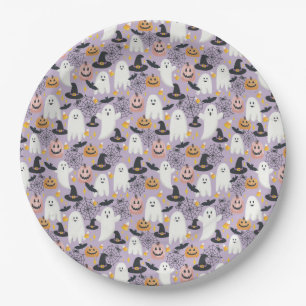 Assiettes En Carton Plaques de fête d'Halloween mignonnes