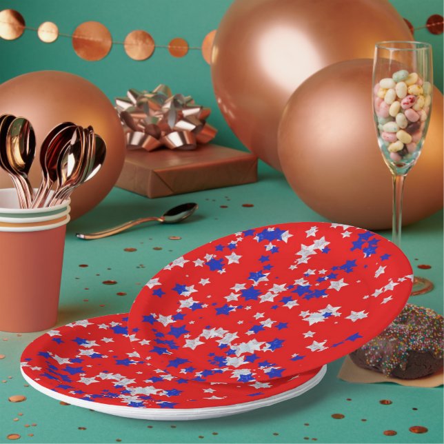 Assiettes En Carton Plaques de fête Random Stars (Multi)