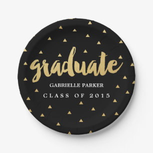 Assiettes En Carton Plaques de fin d'études Gold Grad Faux Foil