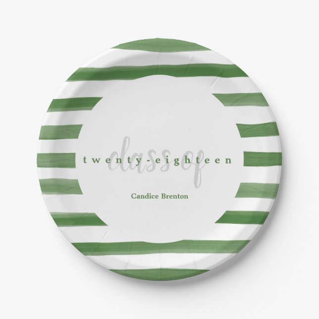 Assiettes En Carton Plaques de graduation modernes peintes en vert (Devant)