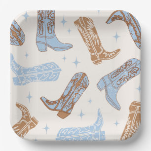 Assiettes En Carton Plaques de la fête de démarrage de Cowboy