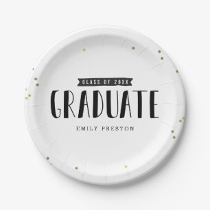 Assiettes En Carton Plaques de la fête de graduation chic de Bubbly