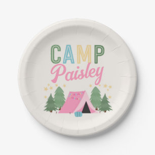 Assiettes En Carton Plaques de la Fille de la Fête de Camping