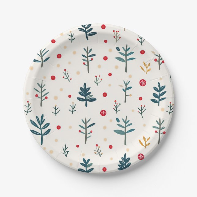 Assiettes En Carton Plaques de Noël (Devant)