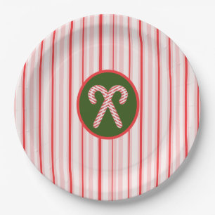 Assiettes En Carton Plaques de Noël/menthe poivrée
