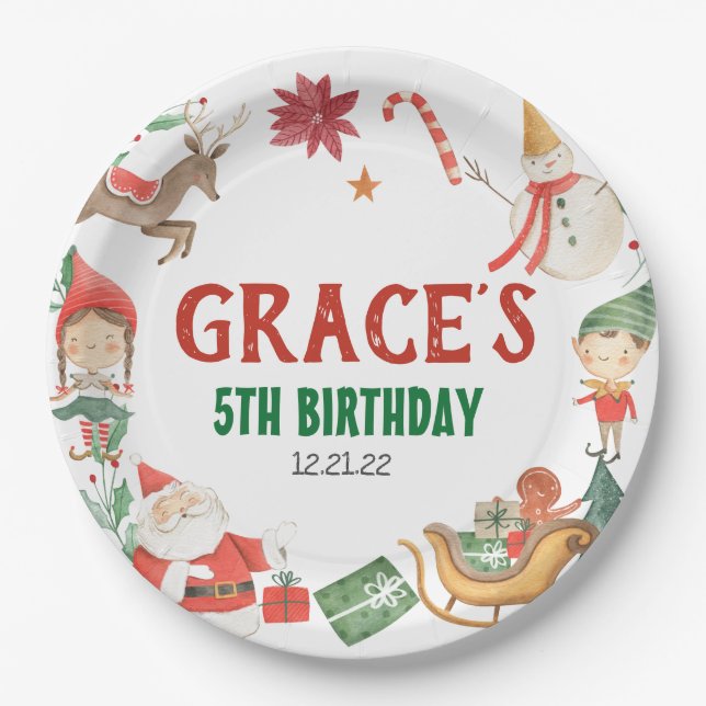 Assiettes En Carton Plaques de Noël pour enfants (Devant)