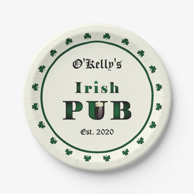 Assiettes En Carton Plaques de papeterie irlandaise pub bar taverne (Devant)
