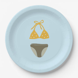 Assiettes En Carton Plaques de papier à billes de piscine vert et or