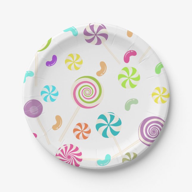 Assiettes En Carton Plaques de papier à bonbons Lollipop (Devant)