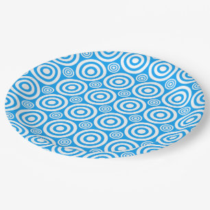 Assiettes En Carton Plaques de papier à bulles-Lt bleu-blanc