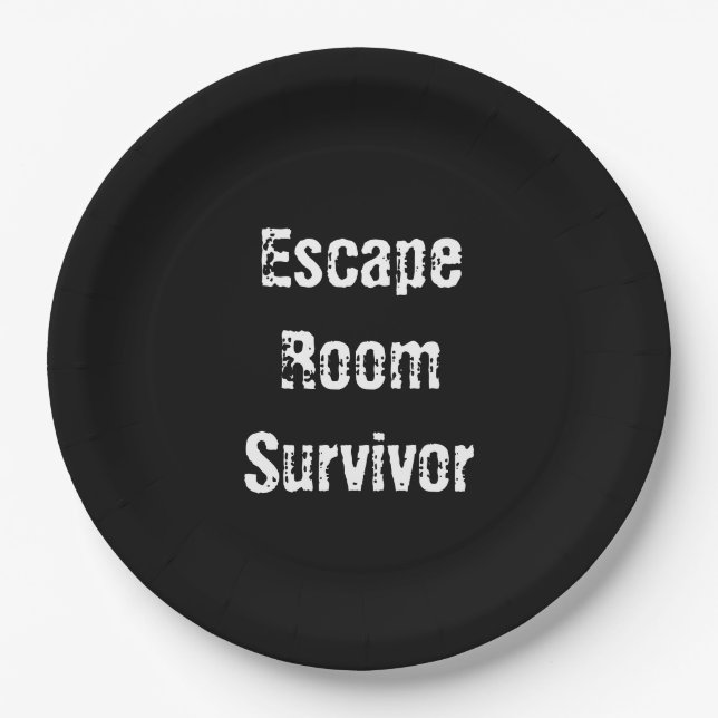 Assiettes En Carton Plaques de papier à feuilles "Escape Room" (Devant)