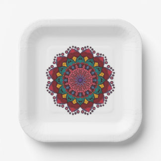 Assiettes En Carton Plaques de papier à fleurs Mandala