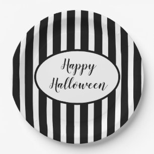Assiettes En Carton Plaques de papier à rayures d'Halloween