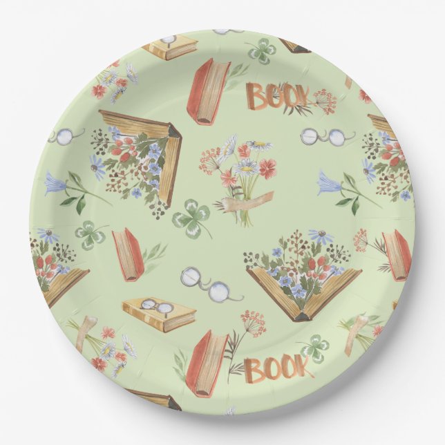 Assiettes En Carton Plaques de papier à thème du livre (Devant)