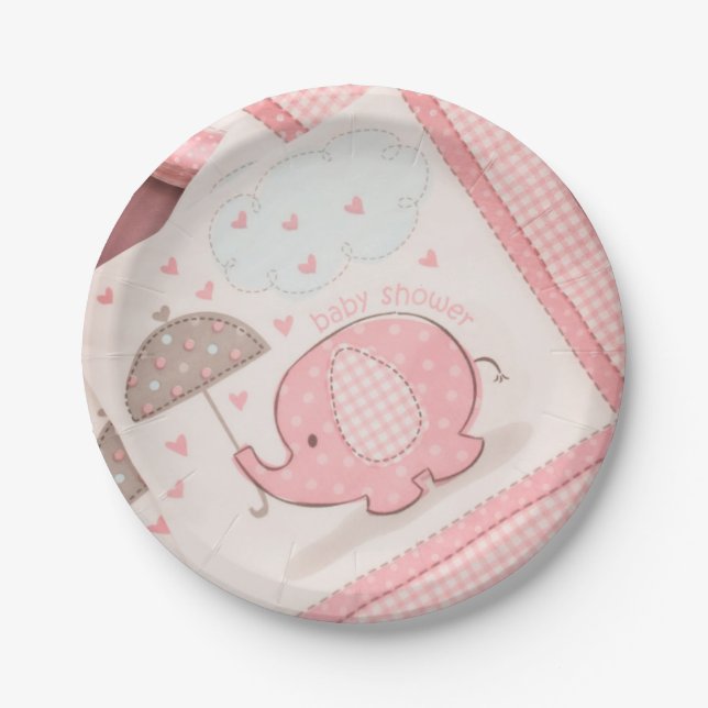 Assiettes En Carton Plaques de papier baby shower (Devant)