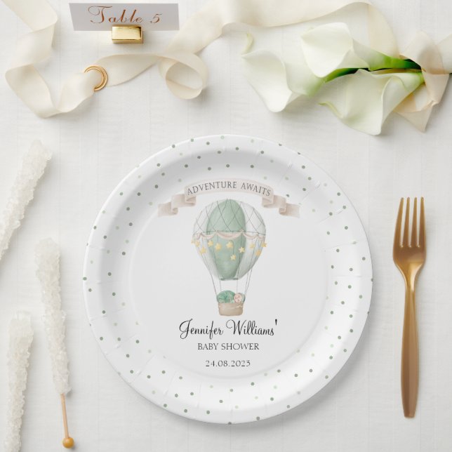 Assiettes En Carton Plaques de papier baby shower à ballon à chaud (Mariage)