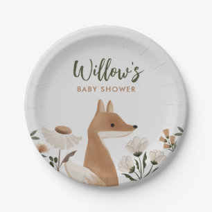 Assiettes En Carton Plaques de papier Baby shower Boho Woodland Fox