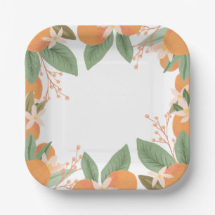 Assiettes En Carton Plaques de papier Baby shower de Citrus Little Cut