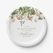 Plaques de papier Baby shower fleur sauvage