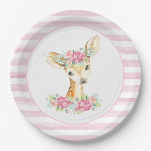 Assiettes En Carton Plaques de papier Baby shower Girl Deer