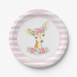 Assiettes En Carton Plaques de papier Baby shower Girl Deer
