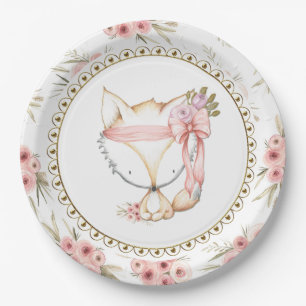 Assiettes En Carton Plaques de papier Baby shower Girl Fox