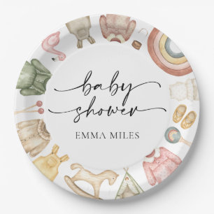 Assiettes En Carton Plaques de papier Baby shower pour vêtements pour 