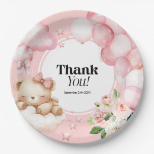 Assiettes En Carton Plaques de papier Baby shower rose