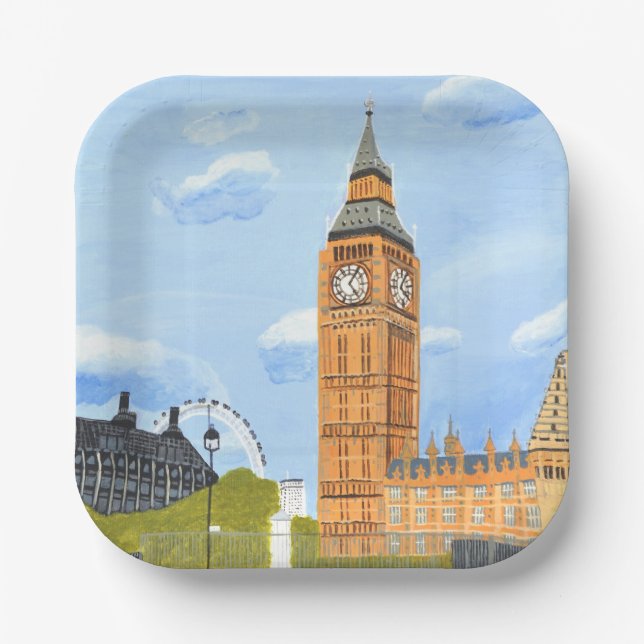 Assiettes En Carton Plaques de papier Big Ben (Recto)