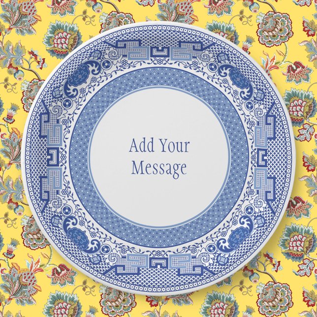 Assiettes En Carton Plaques de papier bleu saule (Créateur téléchargé)