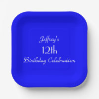 Plaques de papier bleu vif, 12e anniversaire