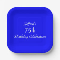 Plaques de papier bleu vif, 75e anniversaire