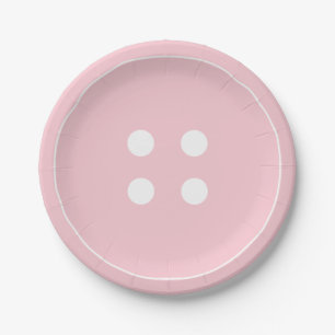 Assiettes En Carton Plaques de papier Bouton Rose