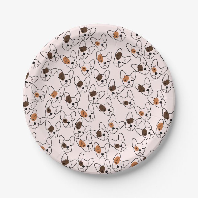 Assiettes En Carton Plaques de papier Bulldog en France (Devant)