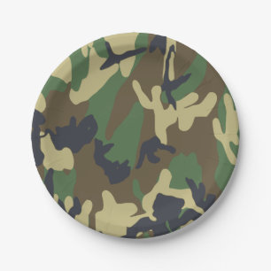Assiettes En Carton Plaques de papier camo