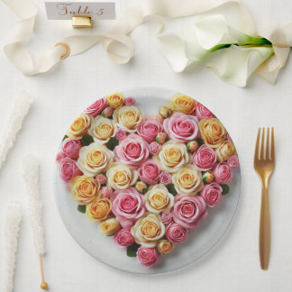 Assiettes En Carton Plaques de papier cardiaques roses 9"