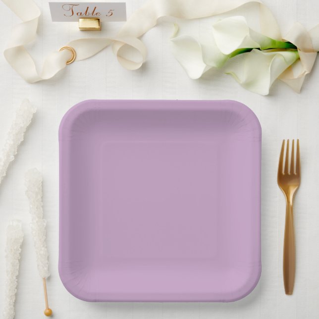 Assiettes En Carton Plaques de papier Carré Lilac (Mariage)
