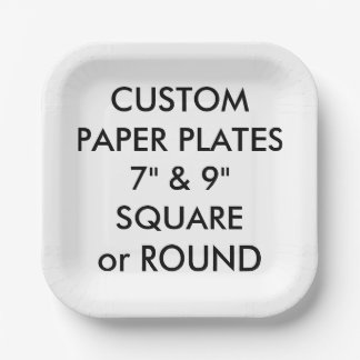 Assiettes En Carton Plaques de papier CARRÉ personnalisées - 7 pouces 