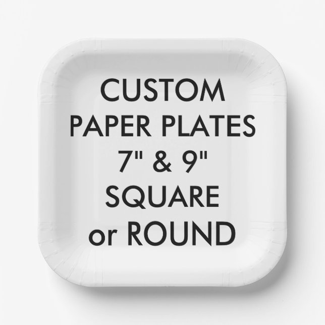 Assiettes En Carton Plaques de papier CARRÉ personnalisées - 7 pouces  (Recto)