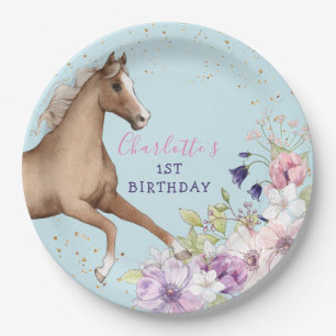 Assiettes En Carton Plaques de papier Cheval Brown Anniversaire